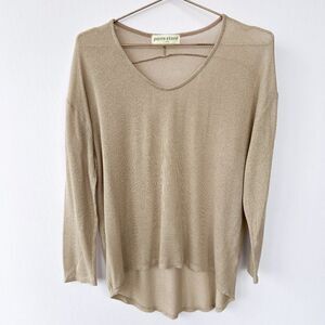 Pants Store Tan Brown Long Sleeve Light Weight Sweater Large